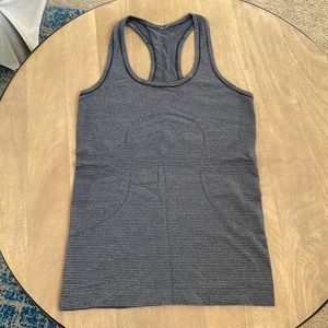 Lululemon Swiftly Tank Black and Gray Stripes